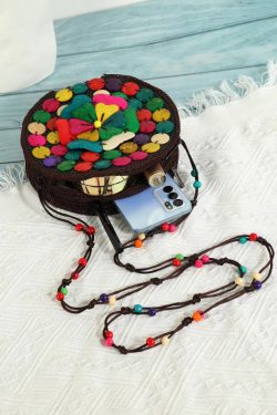 2025 New Original Coffee Weaving Messenger Bag