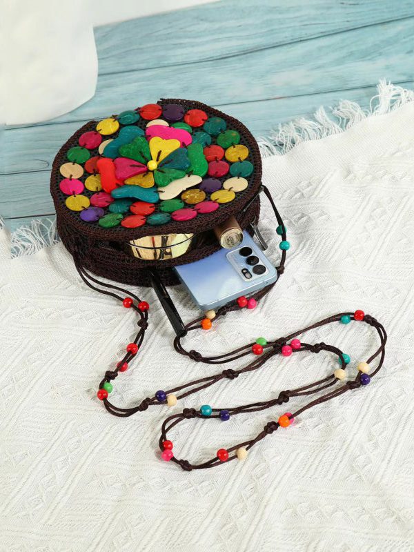 2025 New Original Coffee Weaving Messenger Bag