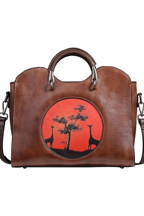 2025 New Retro Coffee Embossed  Faux Leather Tote CrossBody Handbag