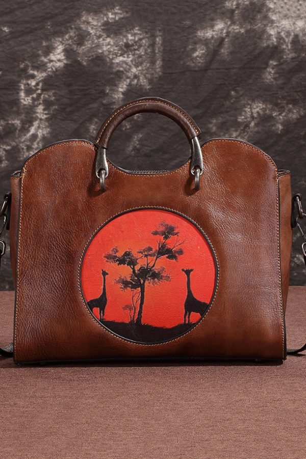 2025 New Retro Coffee Embossed  Faux Leather Tote CrossBody Handbag