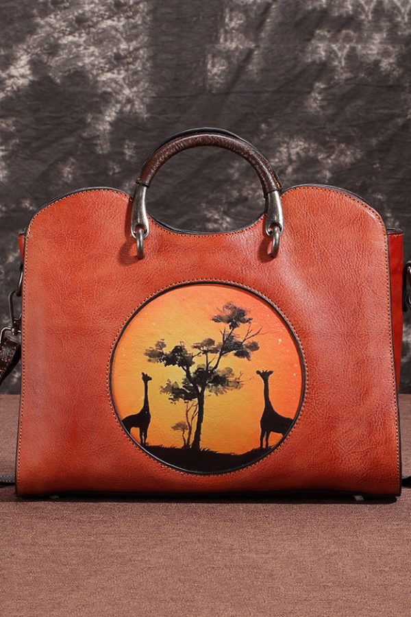 2025 New Retro Coffee Embossed  Faux Leather Tote CrossBody Handbag