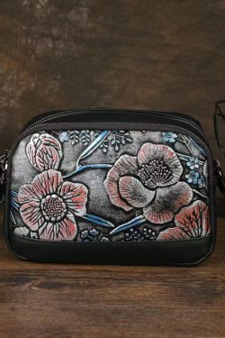 2025 New Silver Embossed Zippered Satchel Bag Handbag