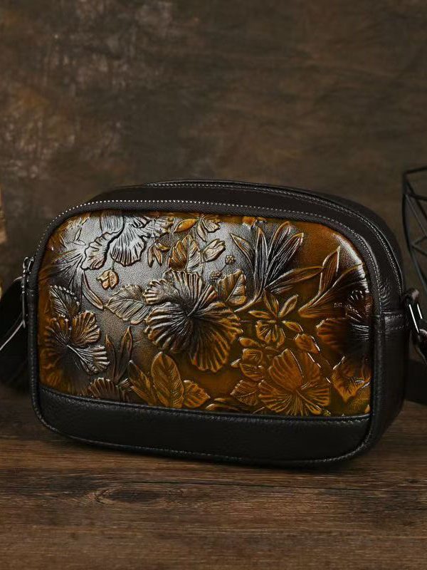 2025 New Silver Embossed Zippered Satchel Bag Handbag