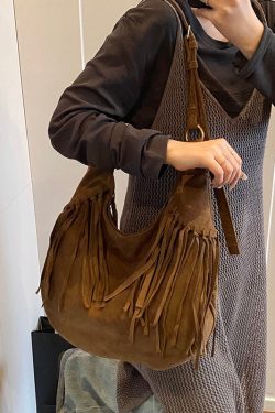 2025 New Tassel Large Capacity Suede Shoulder Bag