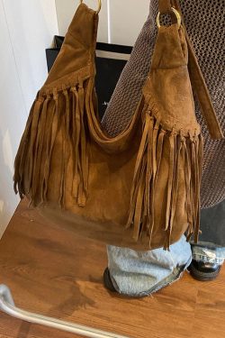 2025 New Tassel Large Capacity Suede Shoulder Bag