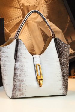 2025 New White Large Capacity Calf Leather Tote Handbag