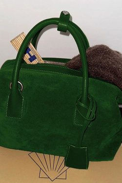 2026 New Green Large Capacity Suede Tote Bag