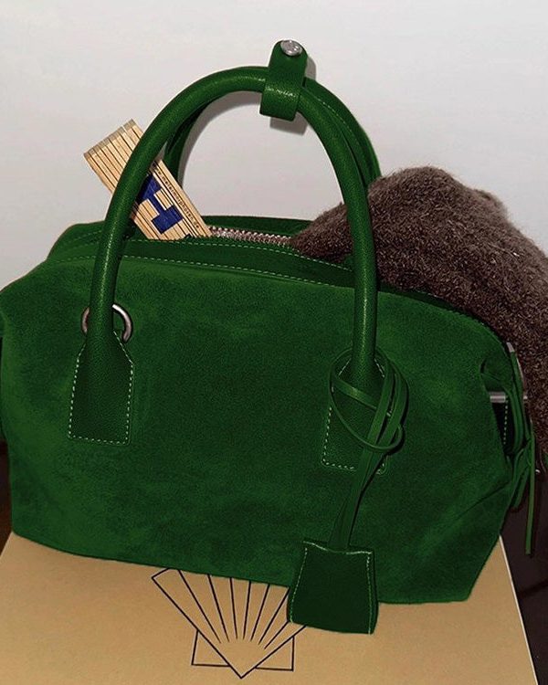 2026 New Green Large Capacity Suede Tote Bag