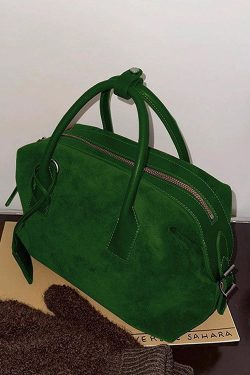 2026 New Green Large Capacity Suede Tote Bag