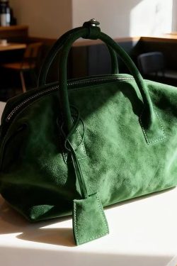 2026 New Green Large Capacity Suede Tote Bag