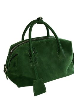 2026 New Green Large Capacity Suede Tote Bag