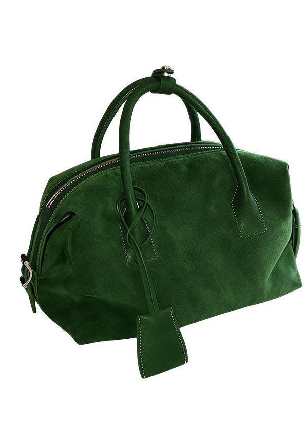 2026 New Green Large Capacity Suede Tote Bag