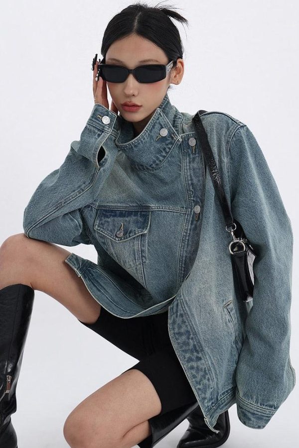 Acubi Asymmetrical Denim Jacket