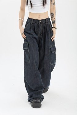 Acubi Dark Wash Cargo Jeans