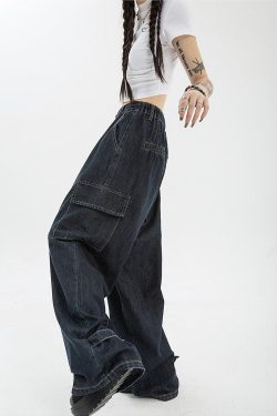 Acubi Dark Wash Cargo Jeans