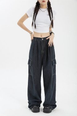 Acubi Dark Wash Cargo Jeans