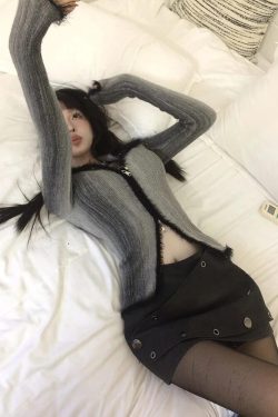 Acubi Fluffy Double Zip-Up Cardigan