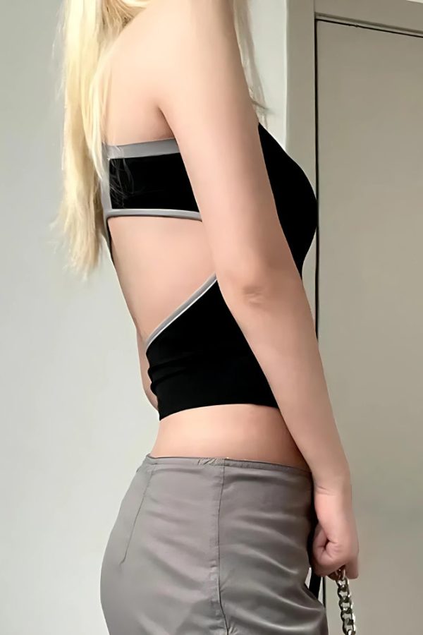 Acubi Open Back Zip-Up Top