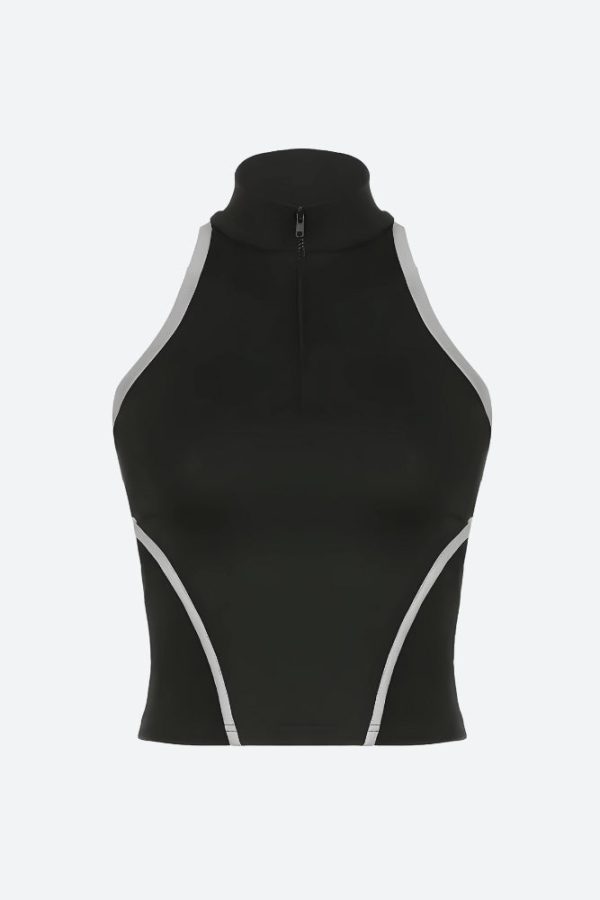 Acubi Open Back Zip-Up Top