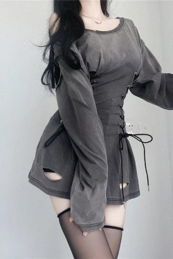 Acubi Smoke Lace Up Mini Dress