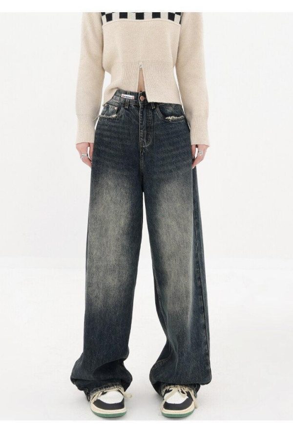 Acubi Wide Leg Dark Jeans
