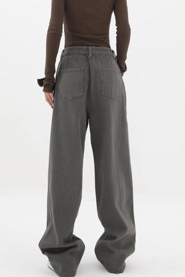 Adjustable Waist Baggy Denim Jeans