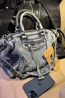 American Style Khaki Denim Carrying Crossbody Bag