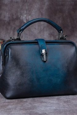 Art Brown Durable Calf Leather Satchel Handbag