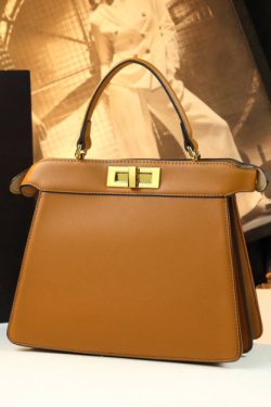 Art Brown Weave Large Capacity Faux Leather Tote Handbag