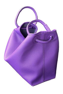 Art Purple Faux Leather Versatile Tote Bag
