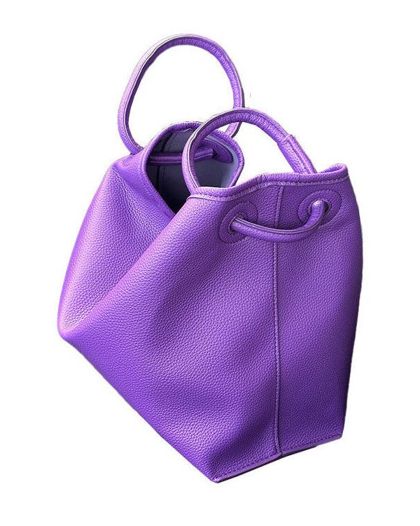 Art Purple Faux Leather Versatile Tote Bag