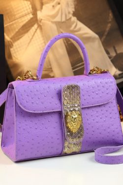Art Purple Solid Durable Faux Leather Versatile Satchel Handbag