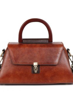 Art Red Brown Latch Paintings Calf Leather Messenger Bag