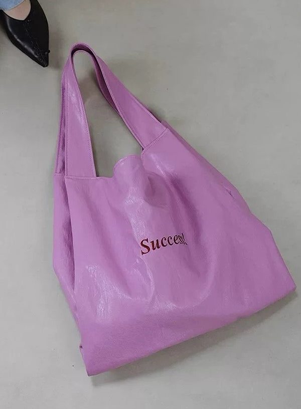 Art Red Letter Large Capacity Faux Leather Shoulder Bag