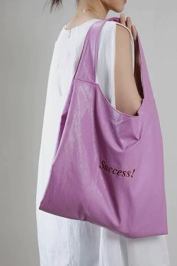 Art Red Letter Large Capacity Faux Leather Shoulder Bag