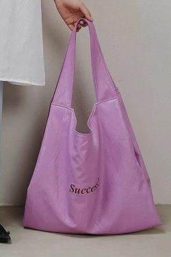 Art Red Letter Large Capacity Faux Leather Shoulder Bag