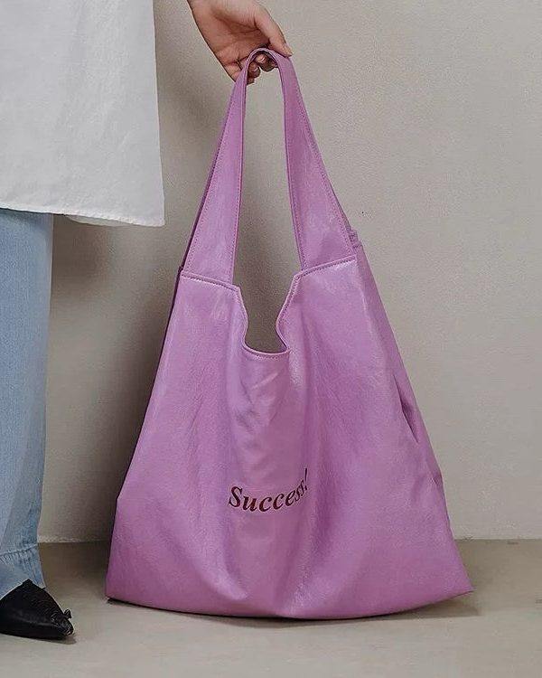 Art Red Letter Large Capacity Faux Leather Shoulder Bag