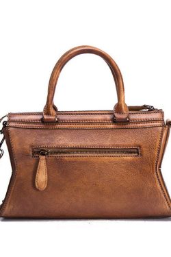 Art Yellow Landscape painting embossing Paitings Calf Leather Satchel Handbag