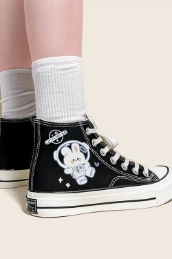 Astronaut Rabbit Lace Up Canvas Shoes