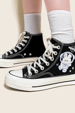 Astronaut Rabbit Lace Up Canvas Shoes