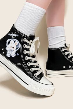 Astronaut Rabbit Lace Up Canvas Shoes
