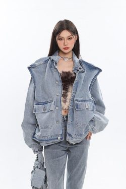 Asymmetric Design Denim Jacket