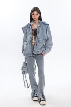 Asymmetric Design Denim Jacket