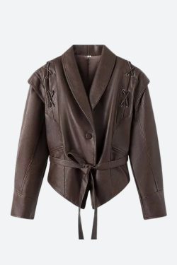 Asymmetric Faux Leather Jacket