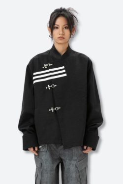 Asymmetric Frog Button Jacket