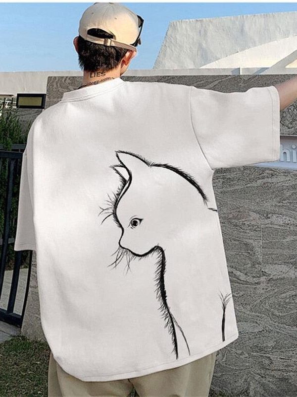 Back Printed Cat Tee