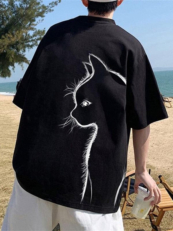 Back Printed Cat Tee