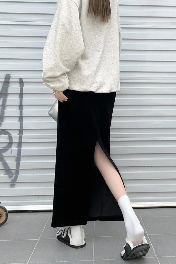 Back Slit Maxi Pencil Skirt