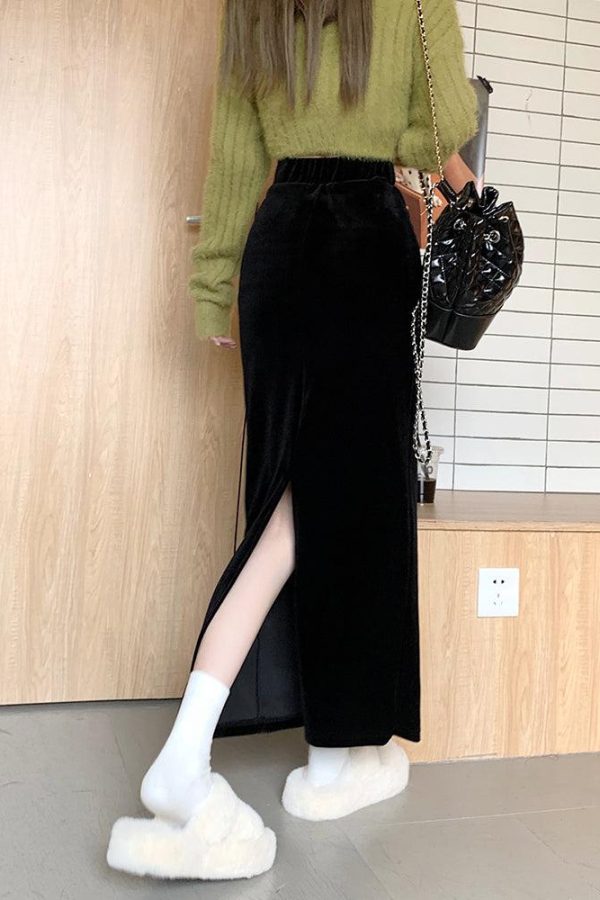 Back Slit Maxi Pencil Skirt