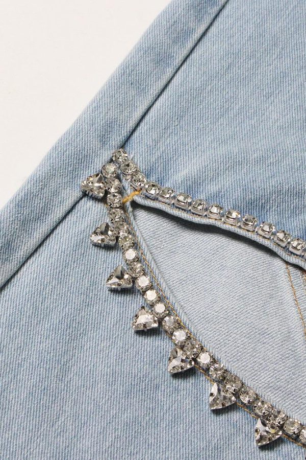 Baddie Embellished Cut-Out Jeans